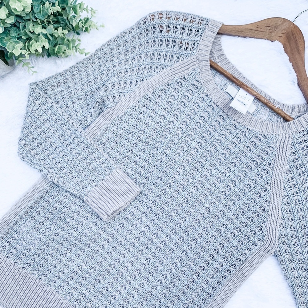 Ann Taylor Loft | NWT Grey/ Taupe Shimmer Sweater